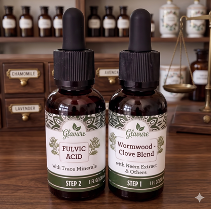 Glavure Gut Cleanse 2 Step Parasite Cleanse Kit - Natural Herbal Detox for a happier and Healthier Gut