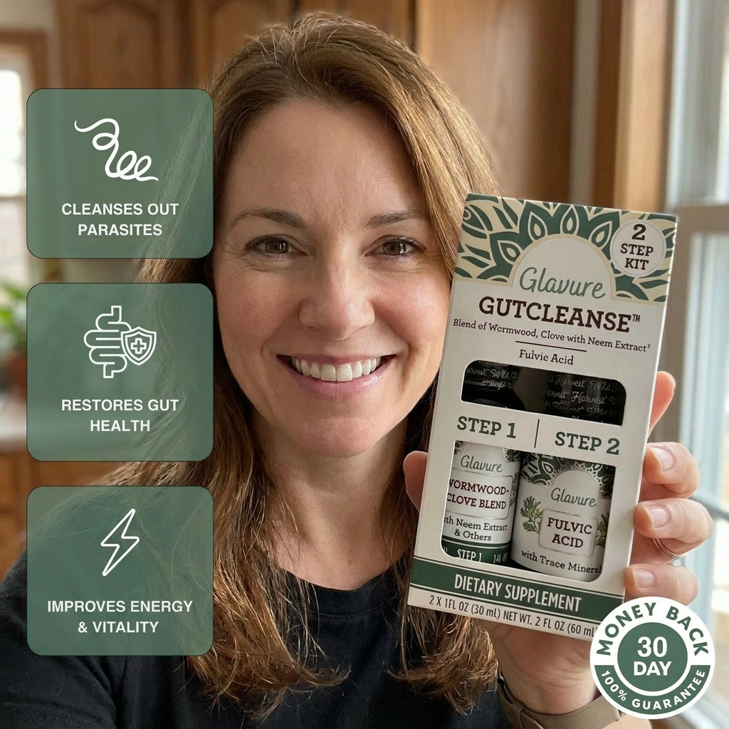 Glavure Gut Cleanse 2 Step Parasite Cleanse Kit - Natural Herbal Detox for a happier and Healthier Gut