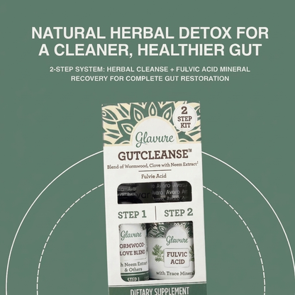Glavure Gut Cleanse 2 Step Parasite Cleanse Kit - Natural Herbal Detox for a happier and Healthier Gut